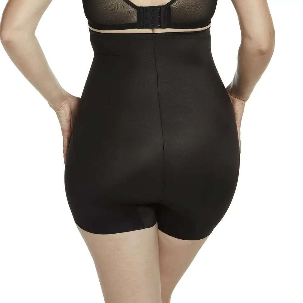 Naomi & Nicole Shapewear Women's Inside Magic High Waist Boy Short, Black Medium